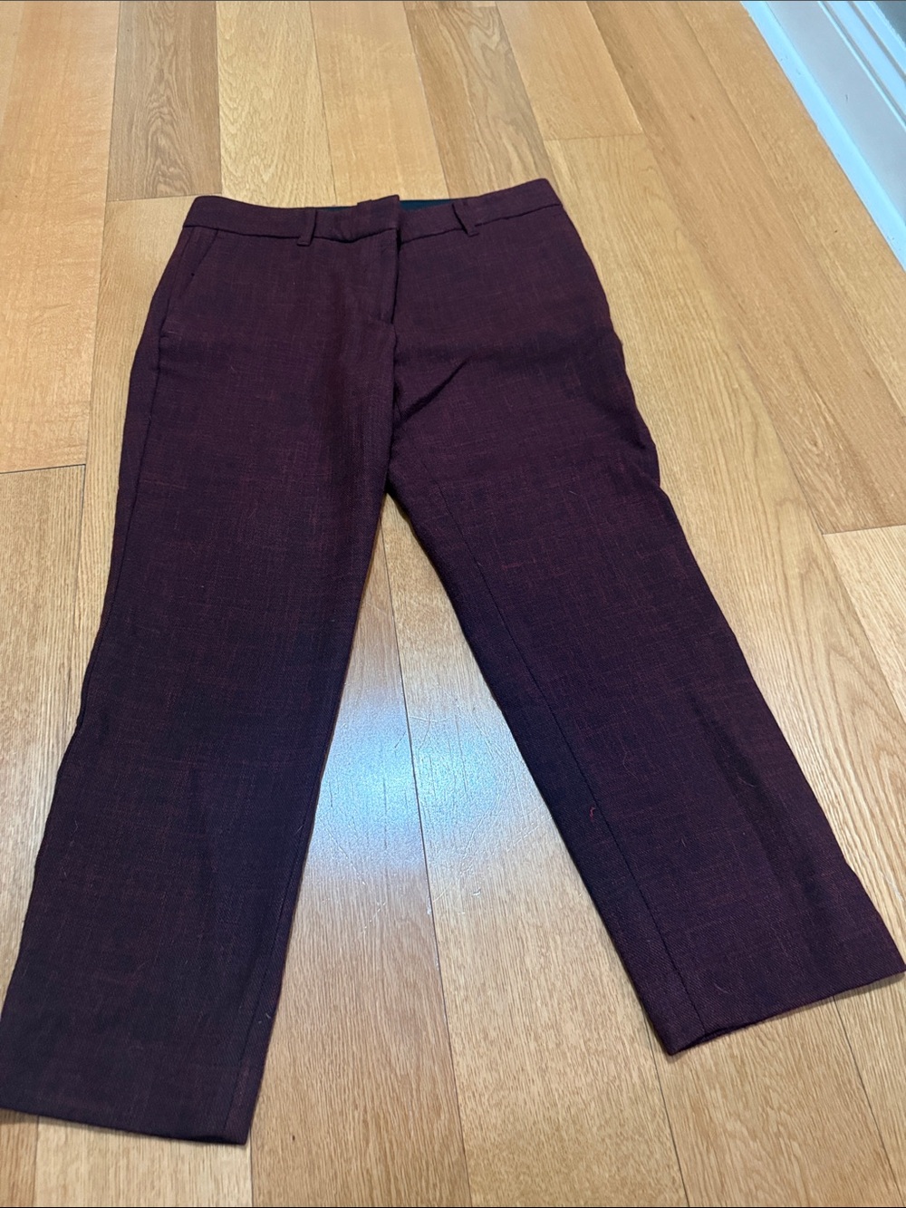 Ann Taylor 8P Devin fit  Burgundy Dress Pants - ankle/crop